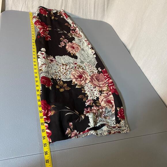 Vintage Kathy Lee Womens Y2K Whimsigoth Maxi Skirt Size 16 Dark Fairy Floral, - Picture 9 of 10